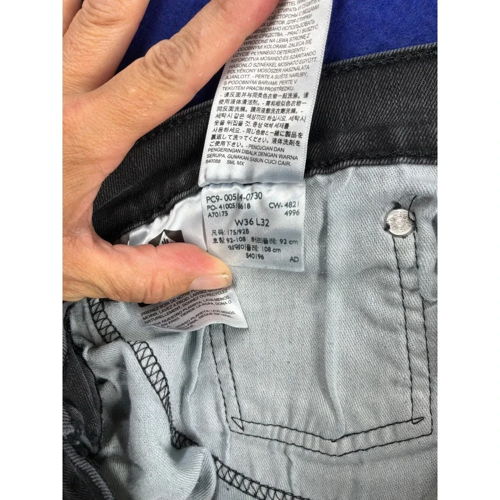 Gorpcore Mens Levis 514 Straight Fit Jeans 36x27 Charcoal Gray